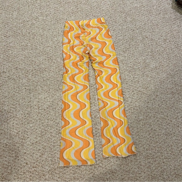 Cotton On womens xs pants flaired orange yellow white frill edge GREAT CONDITION - Picture 8 of 8